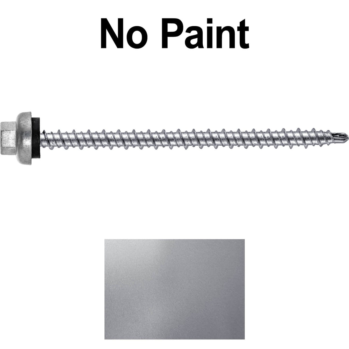 10 X 3" Zinc Aluminum Cap MINI-DRILLER Roofing Screws HI-LO THREAD Zinc Plated Carbon Steel Shank - EPDM Washer - Colored head