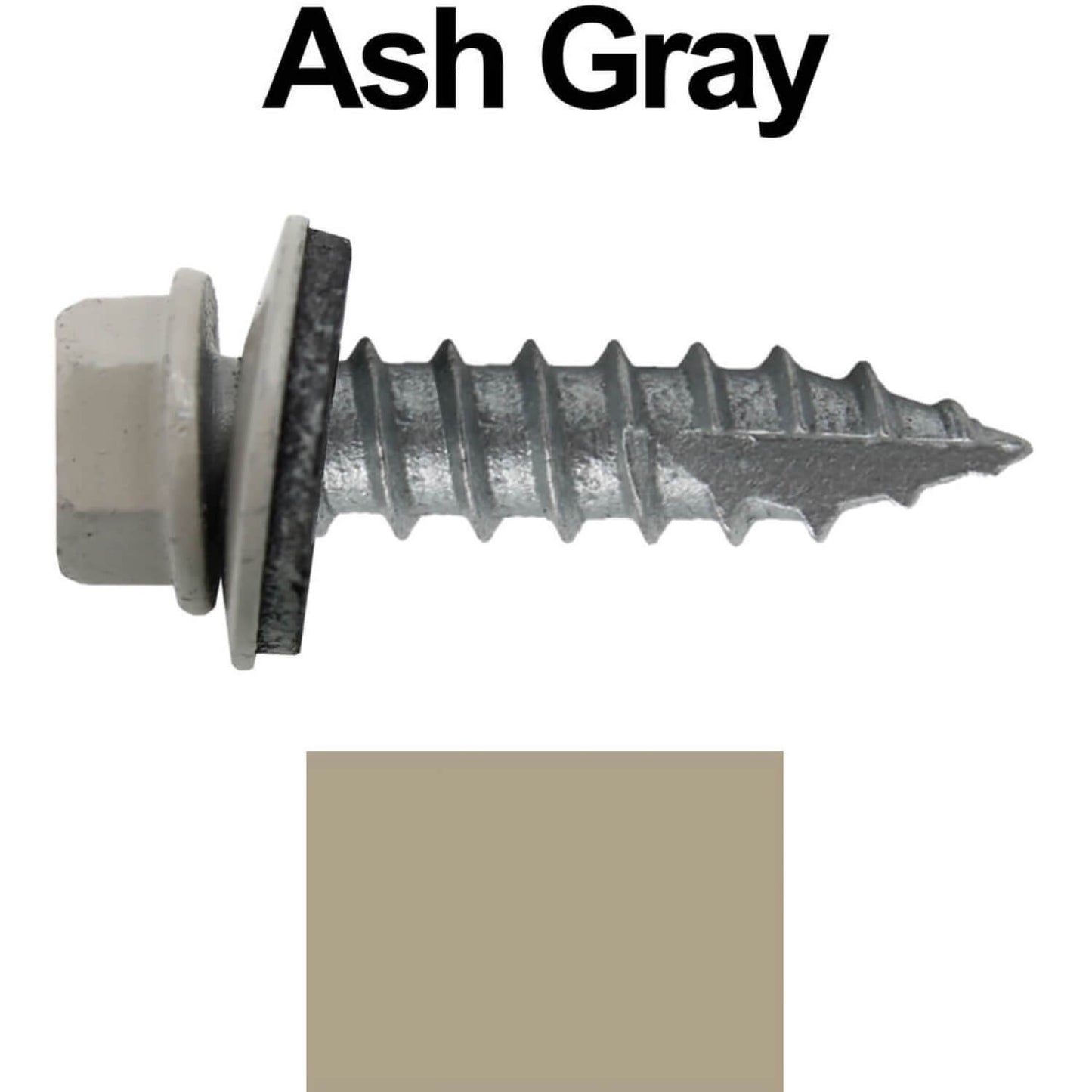 #14 x 1"  Metal ROOFING SCREWS - Hex Washer Head - Self starting/self tapping - EPDM washer. Colored head.