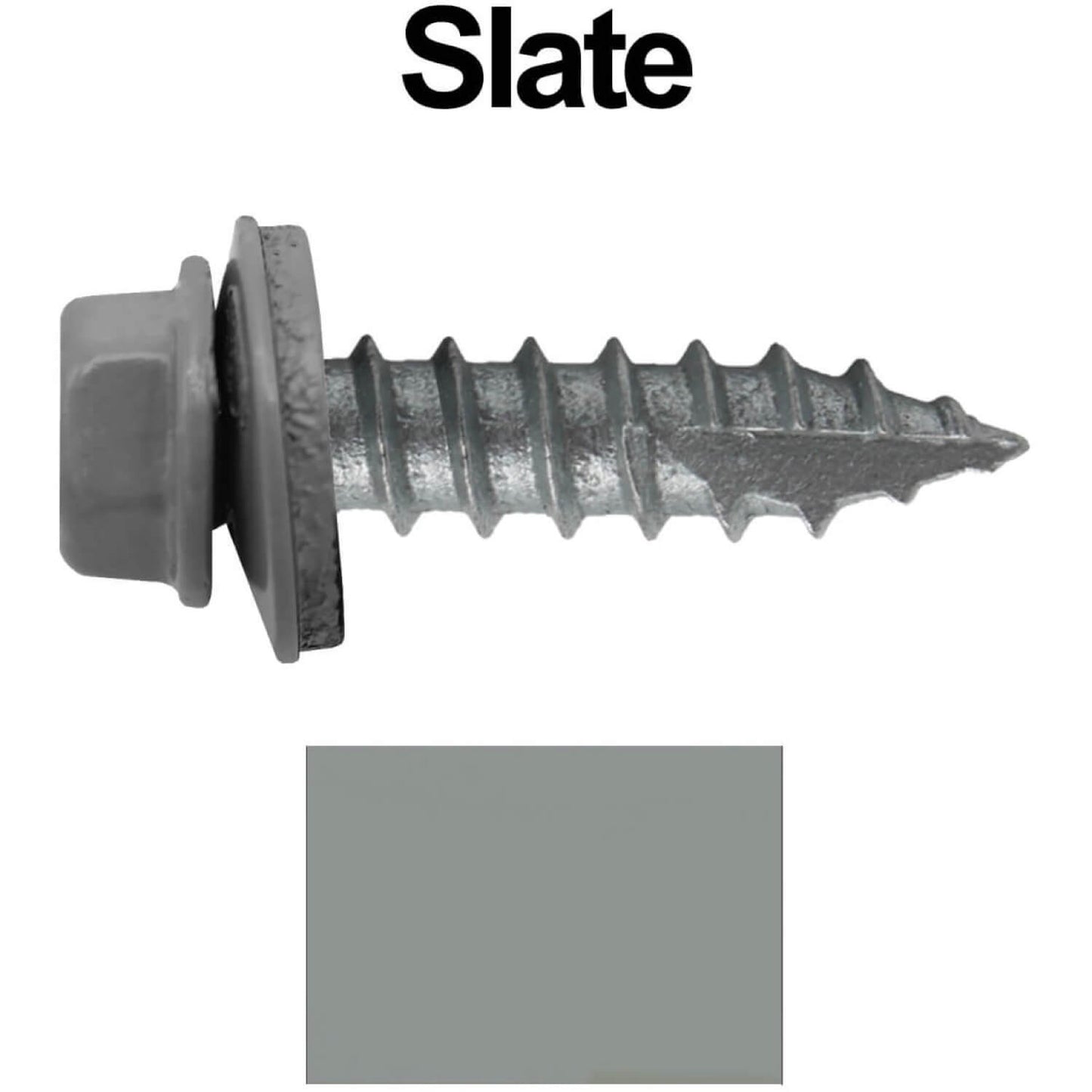 #14 x 1"  Metal ROOFING SCREWS - Hex Washer Head - Self starting/self tapping - EPDM washer. Colored head.
