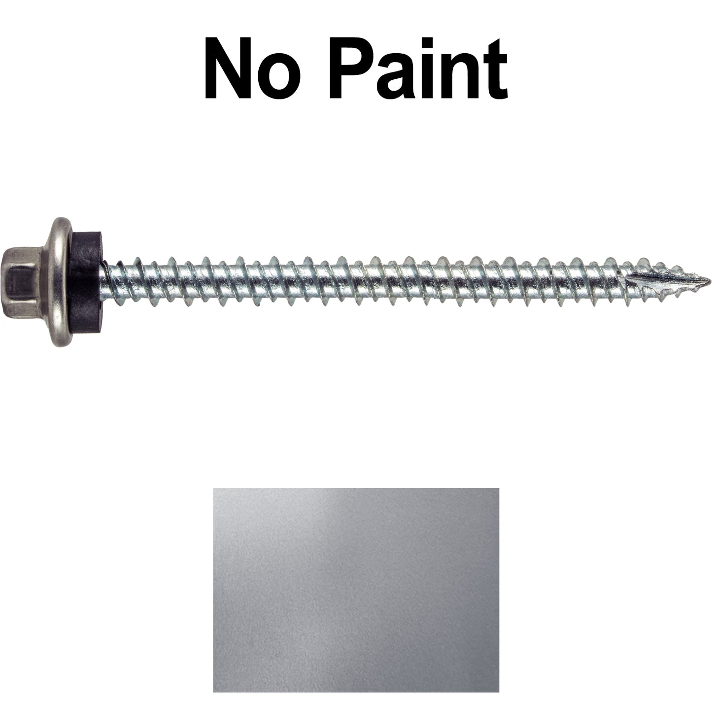 10 x 2-1/2” - STAINLESS HEX / ZINC Sheet Metal Roof Screw. Self starting metal to wood siding screws. EPDM washer. Colored head.