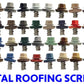 10 x 2-1/2" Metal ROOFING SCREWS - Hex Head Mini Driller - metal to wood siding screws - Self starting/self tapping - EPDM washer. Colored head.