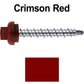 10 X 1-1/2” Zinc Aluminum Cap MINI-DRILLER Roofing Screws HI-LO THREAD Zinc Plated Carbon Steel Shank - EPDM Washer - Colored head