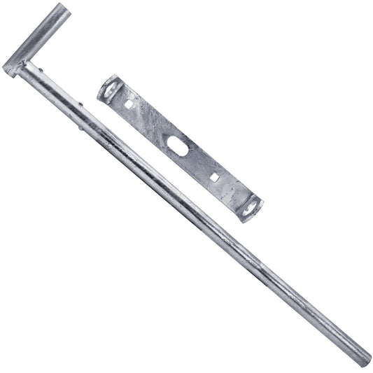 Chain Link 26" Drop Rod - Heavy Duty Gate and Dumpster Drop Rod Bar With Guide (Galvanized Steel)