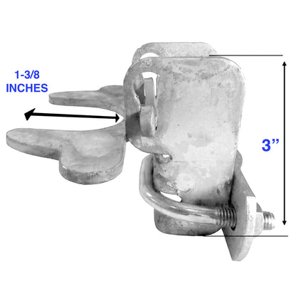 Kennel Gate Latch for Dog Kennel. Fits 1-3/8" Gate Frame & 1-3/8" Gate Post. Made of galvanized steel to prevent rust and corrosion