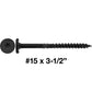 #15 Black Wafer Head Structural Lag Screws. Used for Log Construction, Timber Framing, Laminated Beams and Pole Barns Among Other Uses. T-30 Torx/Star Drive