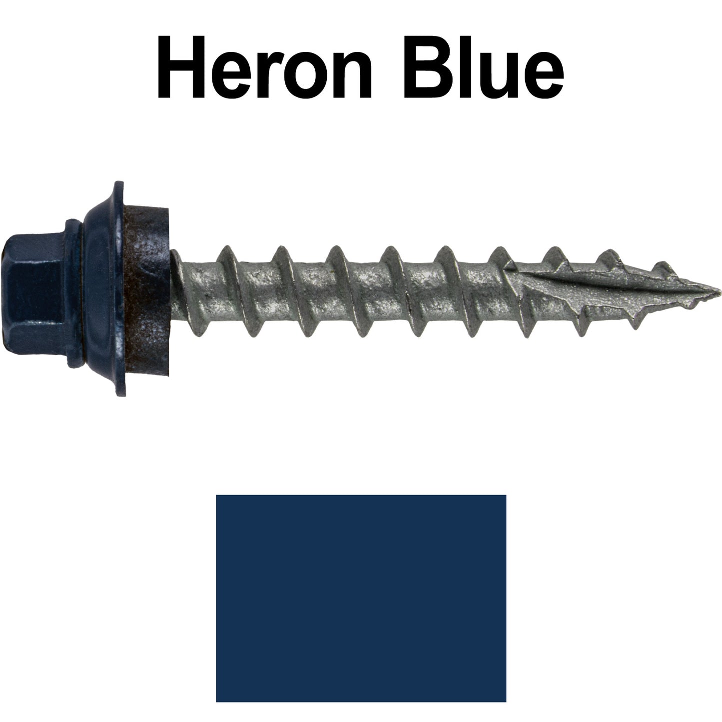 12 X 1-1/2" Metal Roofing Screws For OSB and Plywood - Galvanized Metal to Wood Type 17 Tip - 1/4" Hex Head - Assembled EPDM Washer