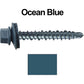 #10 x 1" Mini Driller Sheet Metal Roofing Screw - Hex Washer Head -  Self starting metal to wood siding screws. EPDM washer. Colored head.
