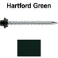 10 x 2-1/2” - STAINLESS HEX / ZINC Sheet Metal Roof Screw. Self starting metal to wood siding screws. EPDM washer. Colored head.