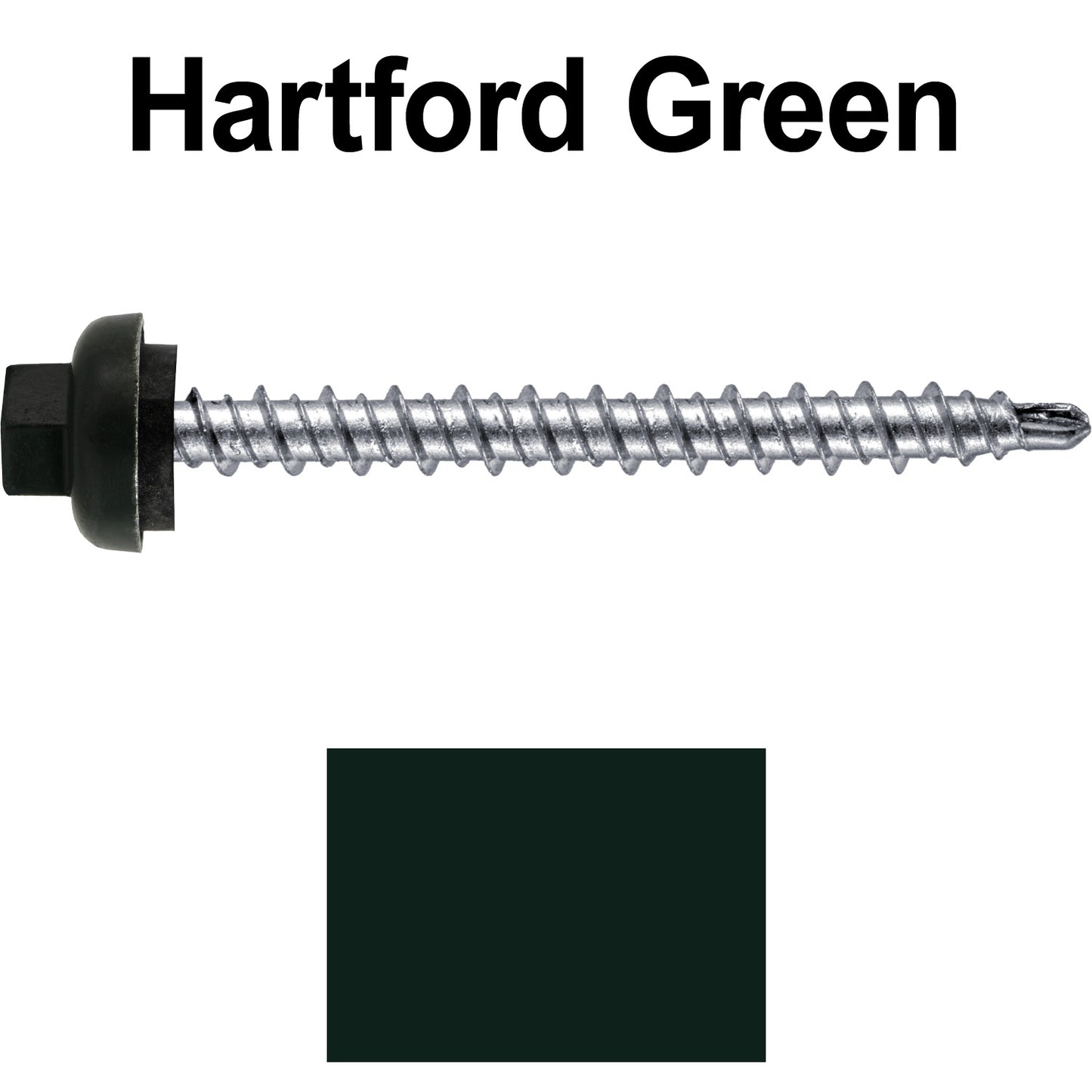 10 X 2” Zinc Aluminum Cap MINI-DRILLER Roofing Screws HI-LO THREAD Zinc Plated Carbon Steel Shank - EPDM Washer - Colored head