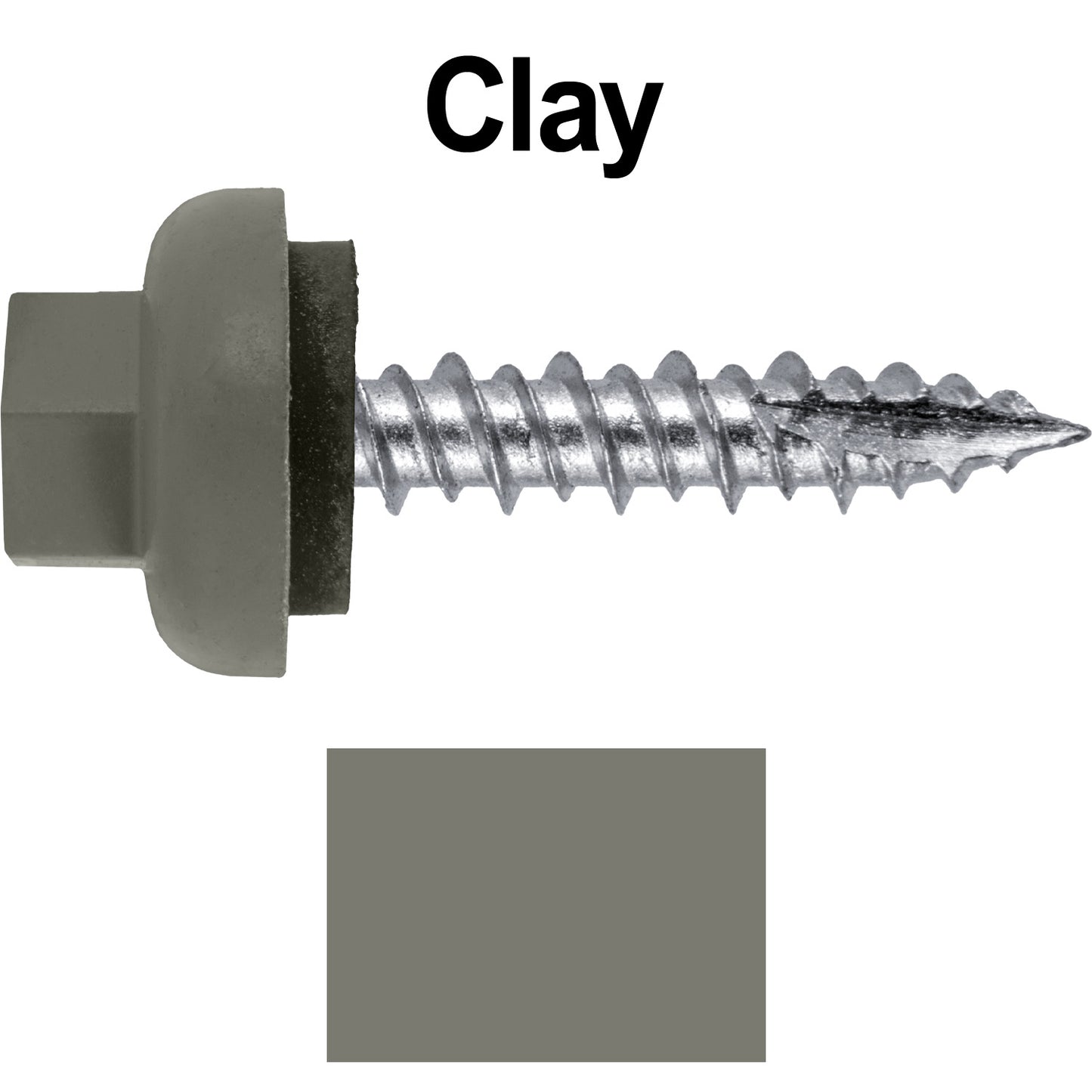 #10 X 1" HI-LO Zinc Aluminum Cap Metal Roofing Screws - Hex Washer Head - Self starting/self tapping - EPDM washer. Colored head.