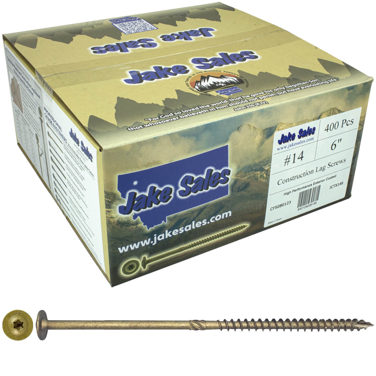 #14 Construction Lag Screws - Exterior Coated Torx/Star Drive Heavy Duty Structural Lag With Modified Truss Washer Head