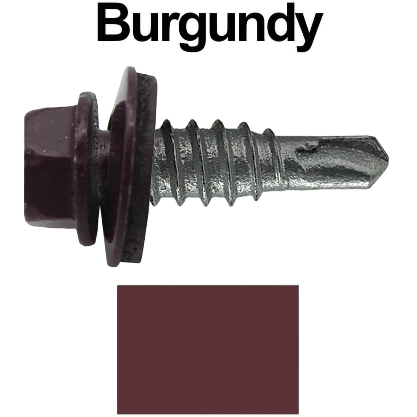 #14 x 7/8" Stitch Tek Metal to Metal Type #1 Roofing Screws - Hex Washer Head - Drill Point - 9/16" EPDM washer.