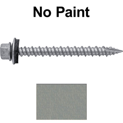 #10 x 2" Metal ROOFING SCREWS - Hex Washer Head - Self starting/self tapping - EPDM washer. Colored head.