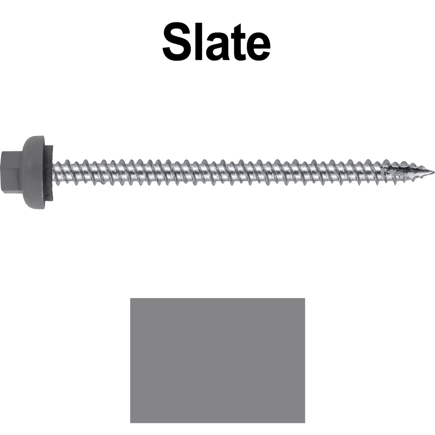 10 X 3“ HI-LO Zinc Aluminum Cap Metal Roofing Screws - Hex Washer Head - Self starting/self tapping - EPDM washer. Colored head.