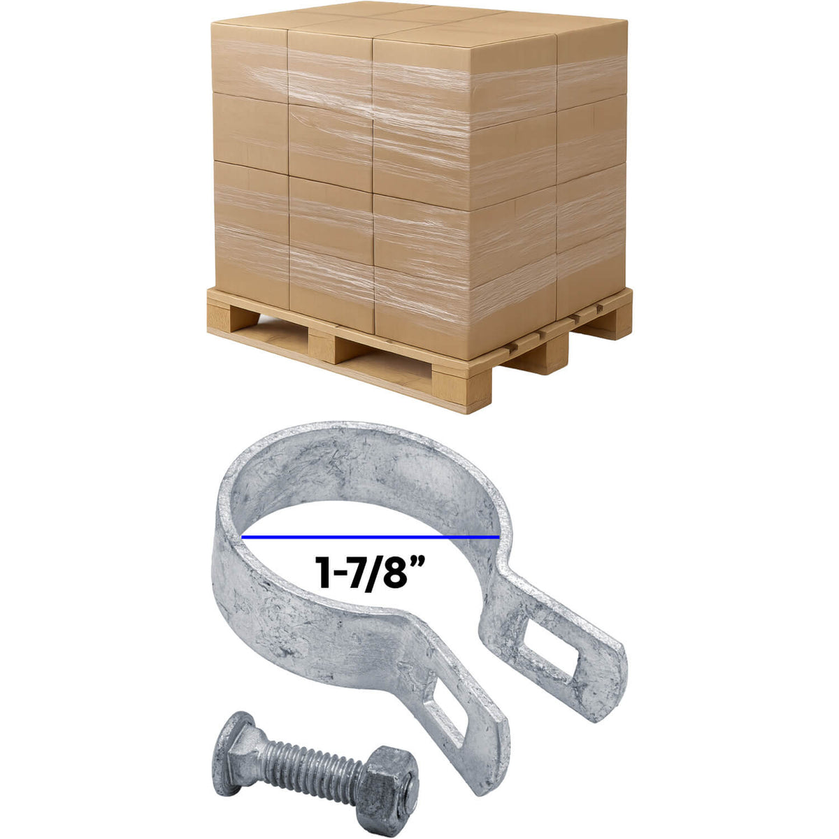 Galvanized Brace Band for Chain Link Fence - Rail End Bracket