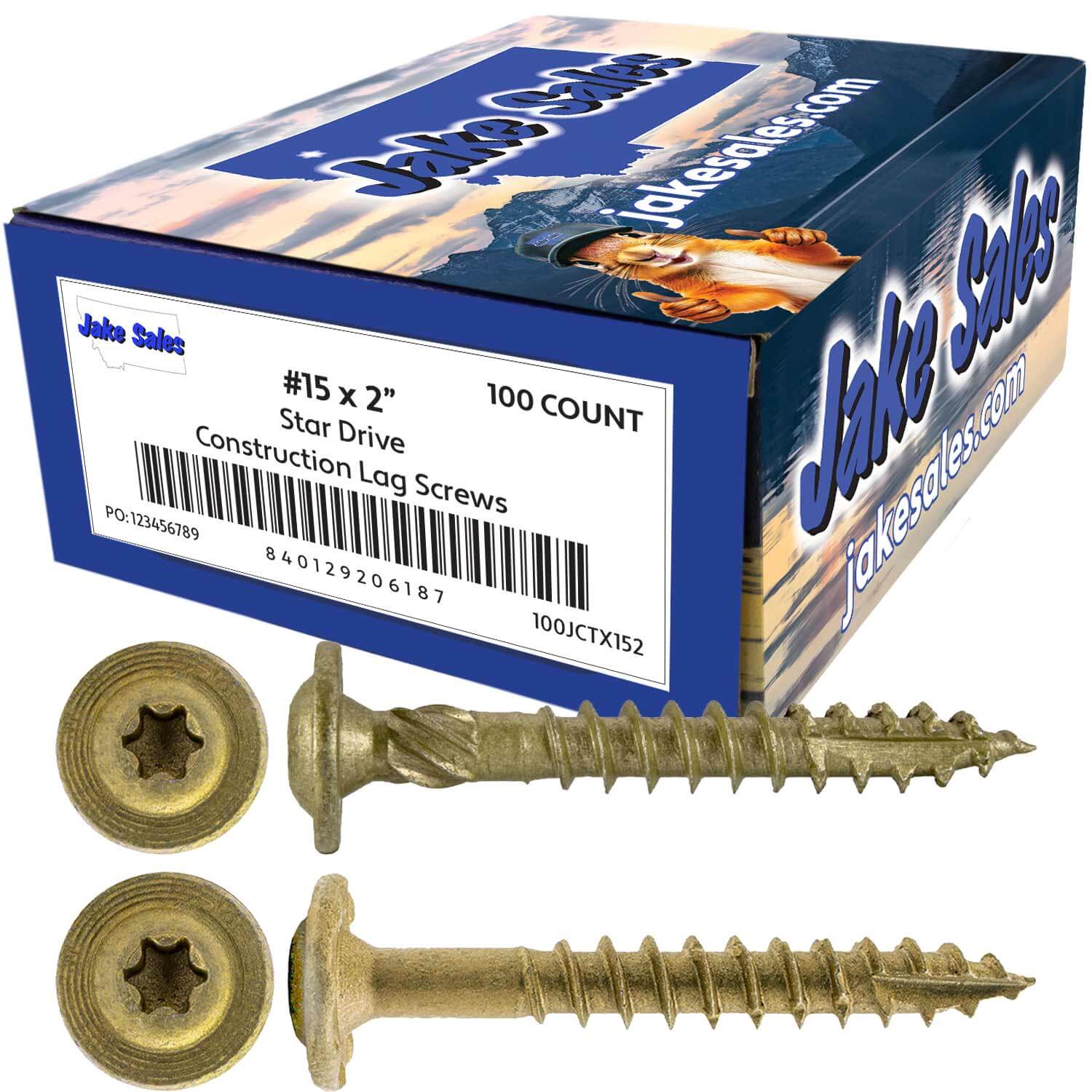 15 Construction Lag Screw Exterior Coated Torx/Star Drive Heavy