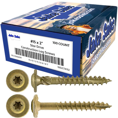 #15 Construction Lag Screw Exterior Coated Torx/Star Drive Heavy Duty Structural Lag Screw - Modified Truss Washer Head