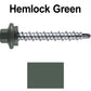 #10 x 1-1/2" Stainless Steel Mini Driller Sheet Metal Roofing Screw - Hex Washer Cap - Self starting metal to wood siding screws - EPDM washer. Colored head.