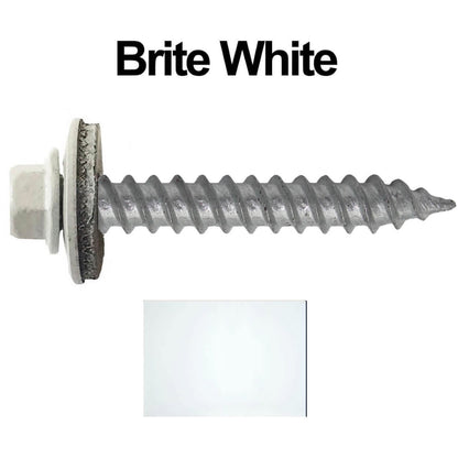 #12 x 1-1/2"  RE-GRIP METAL ROOFING SCREWS - Hex Washer Head - Self starting/self tapping - EPDM washer. Colored head.