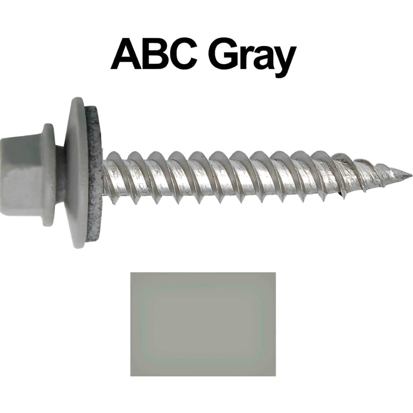 12 x 1-1/2" Stainless Steel Metal Roofing Screw - Hex Washer Head - Self starting/self tapping - EPDM washer. Colored head.