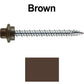 10 x 2” - STAINLESS HEX / ZINC Sheet Metal Roof Screw. Self starting metal to wood siding screws. EPDM washer. Colored head.