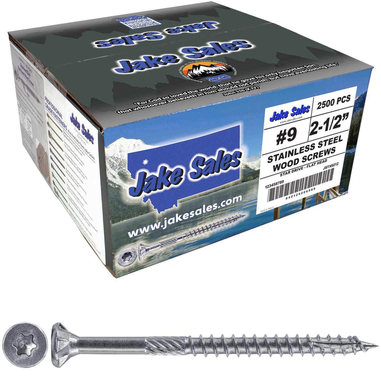 #9 Silver Star Stainless Steel Wood Screw Torx/Star Drive Head - Grade 300 Series Stainless Steel Torx/Star Drive Wood Screws