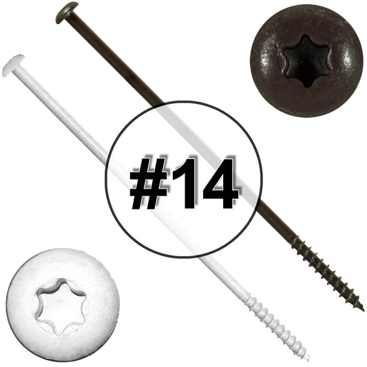 #14 x 7" Ceramic Coated Torx/Star Drive Gutter Screws -  For Fastening Gutters to Wood - Torx/Star T-30 Drive Head