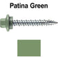 10 x 1-1/2" - STAINLESS HEX / ZINC Sheet Metal Roof Screw. Self starting metal to wood siding screws. EPDM washer. Colored head.