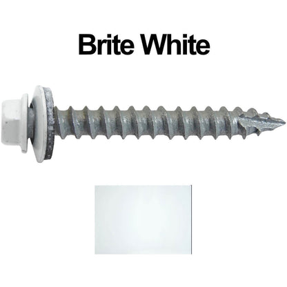#14 x 2" Metal ROOFING SCREWS - Hex Washer Head - Self starting/self tapping - EPDM washer. Colored head.