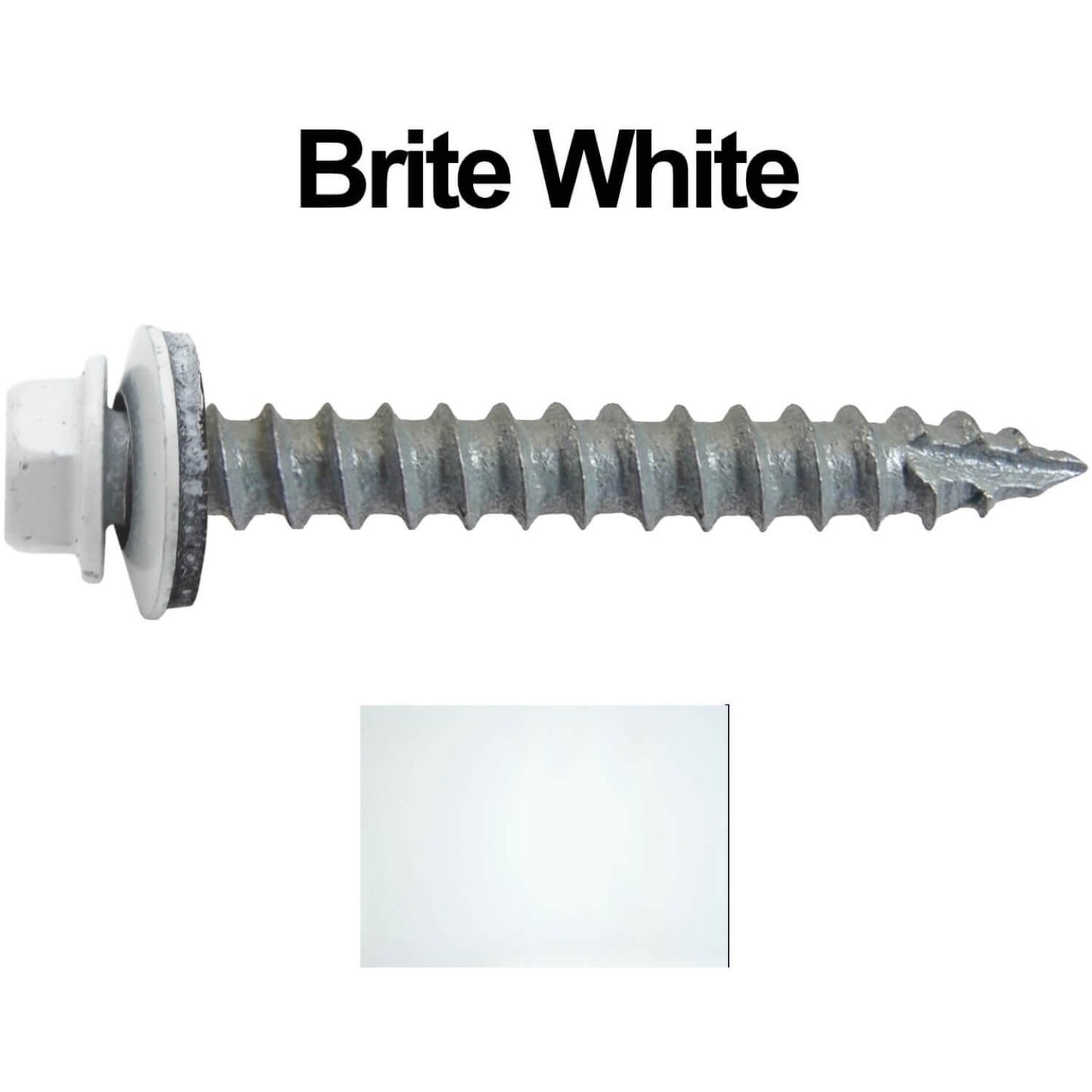 #14 x 2" Metal ROOFING SCREWS - Hex Washer Head - Self starting/self tapping - EPDM washer. Colored head.