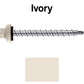 10 X 2” Zinc Aluminum Cap MINI-DRILLER Roofing Screws HI-LO THREAD Zinc Plated Carbon Steel Shank - EPDM Washer - Colored head