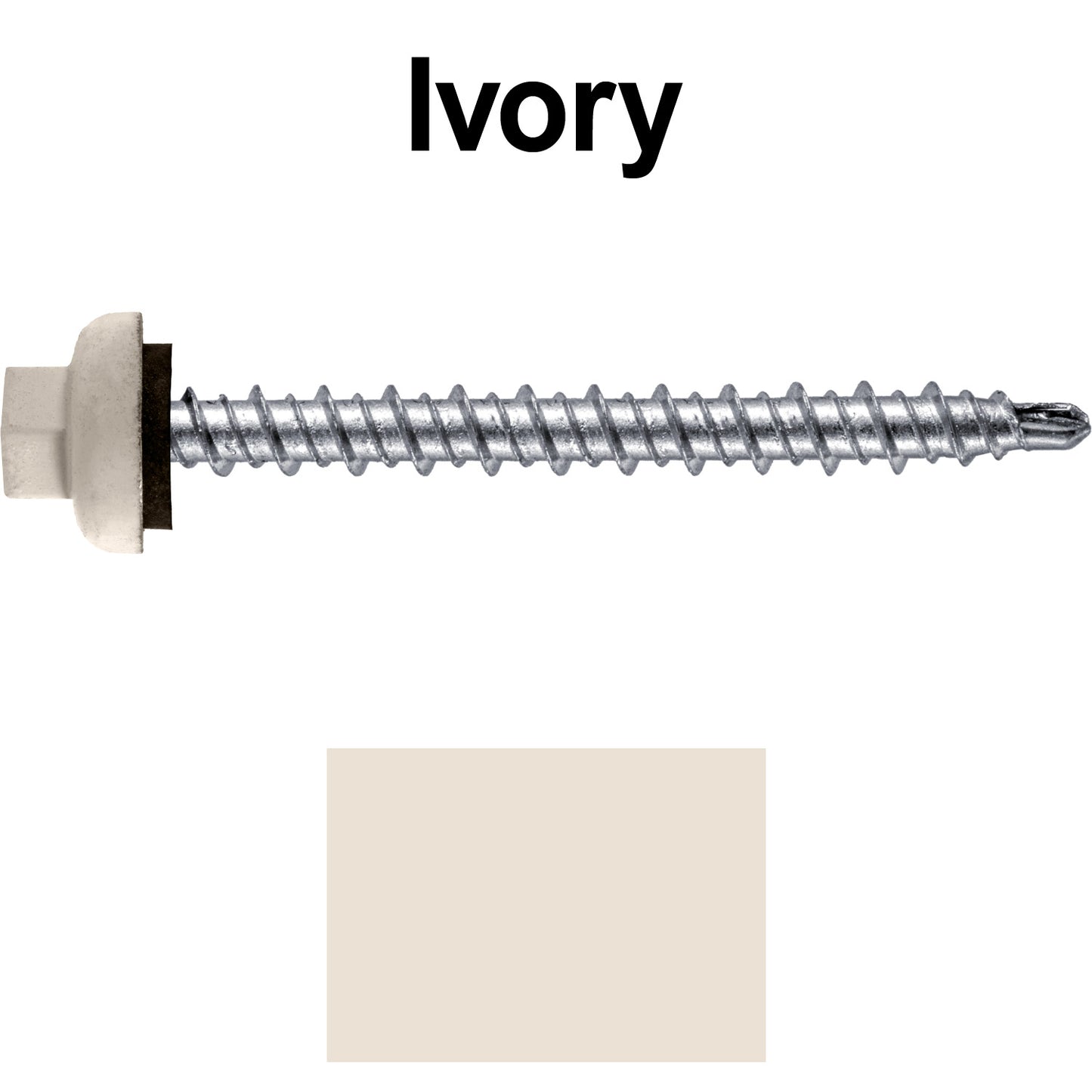 10 X 2” Zinc Aluminum Cap MINI-DRILLER Roofing Screws HI-LO THREAD Zinc Plated Carbon Steel Shank - EPDM Washer - Colored head