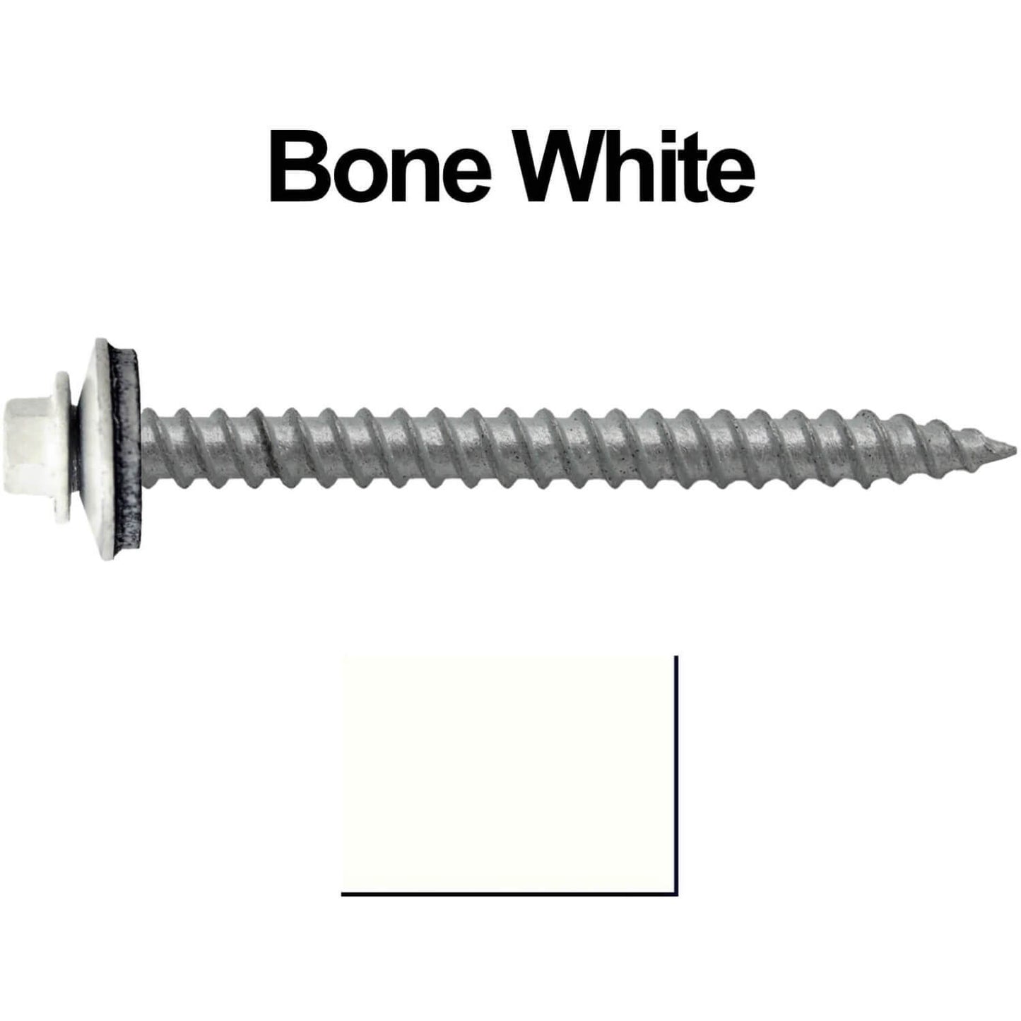 #12 x 2-1/2" RE-GRIP METAL ROOFING SCREWS - Hex Washer Head - Self starting/self tapping - EPDM washer. Colored head.
