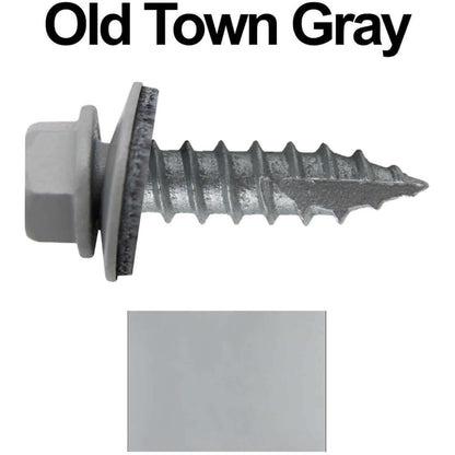 #14 x 1"  Metal ROOFING SCREWS - Hex Washer Head - Self starting/self tapping - EPDM washer. Colored head.
