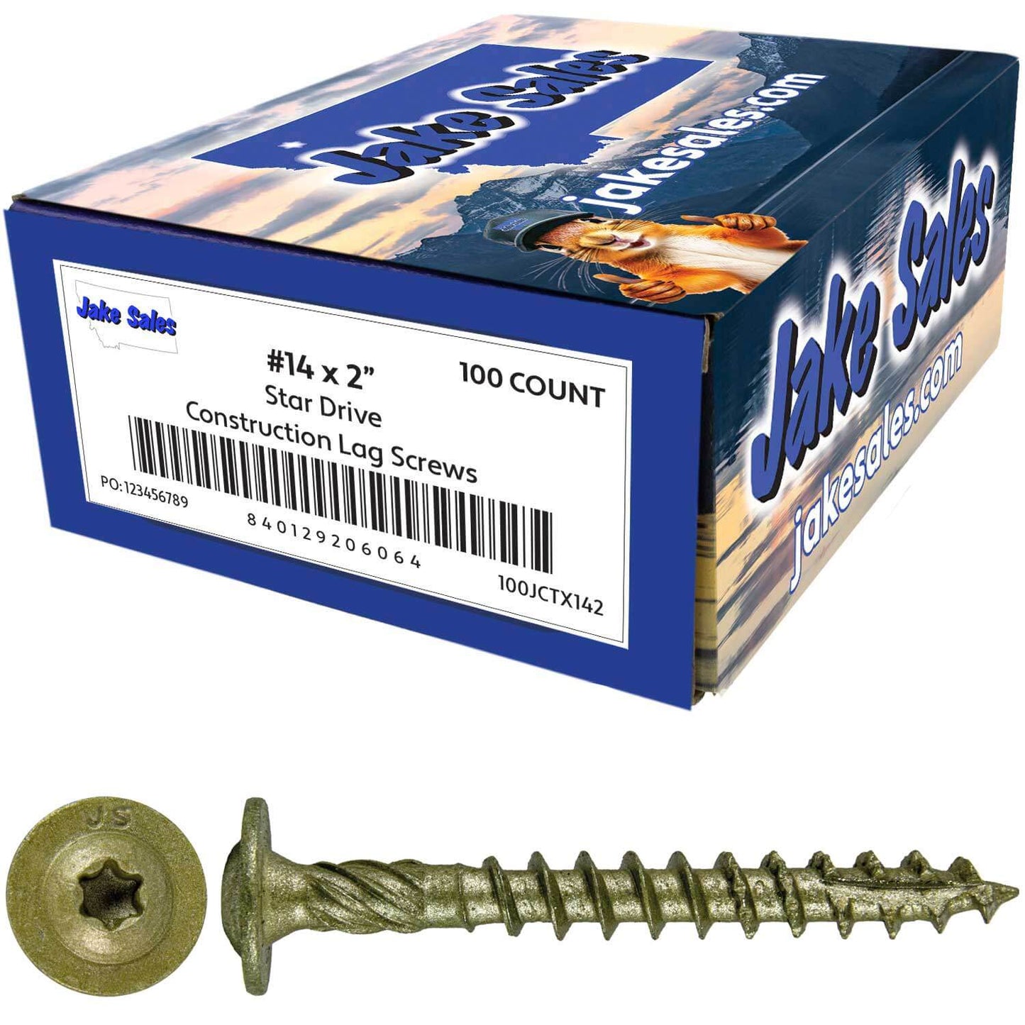 #14 Construction Lag Screws - Exterior Coated Torx/Star Drive Heavy Duty Structural Lag With Modified Truss Washer Head