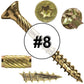 #8 Gold Star/Torx Drive Zinc Coated T-20 Flat Head Wood Screws