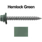 #12 x 2" RE-GRIP METAL ROOFING SCREWS - Hex Washer Head - Self starting/self tapping - EPDM washer. Colored head.
