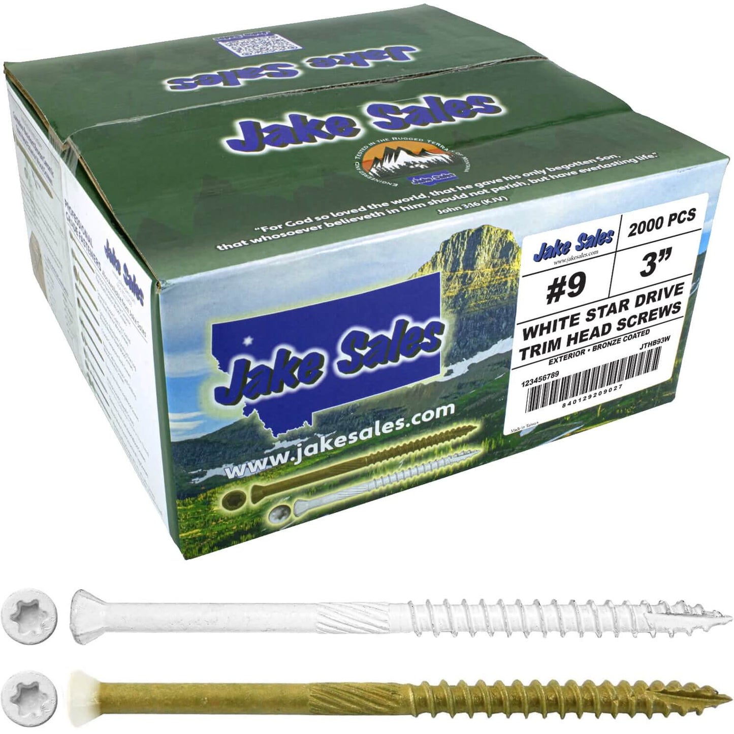 #9 Bronze Star WHITE TRIM HEAD Wood Screw Torx/Star Drive Head- Multipurpose Exterior Coated Torx/Star Drive Wood Screws