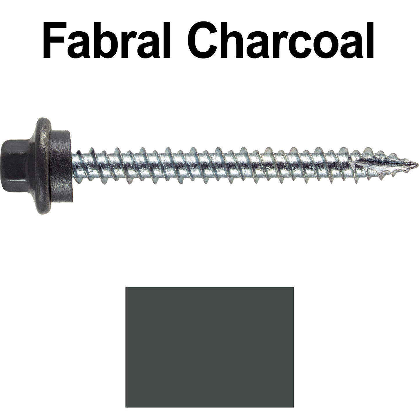 10 x 2” - STAINLESS HEX / ZINC Sheet Metal Roof Screw. Self starting metal to wood siding screws. EPDM washer. Colored head.