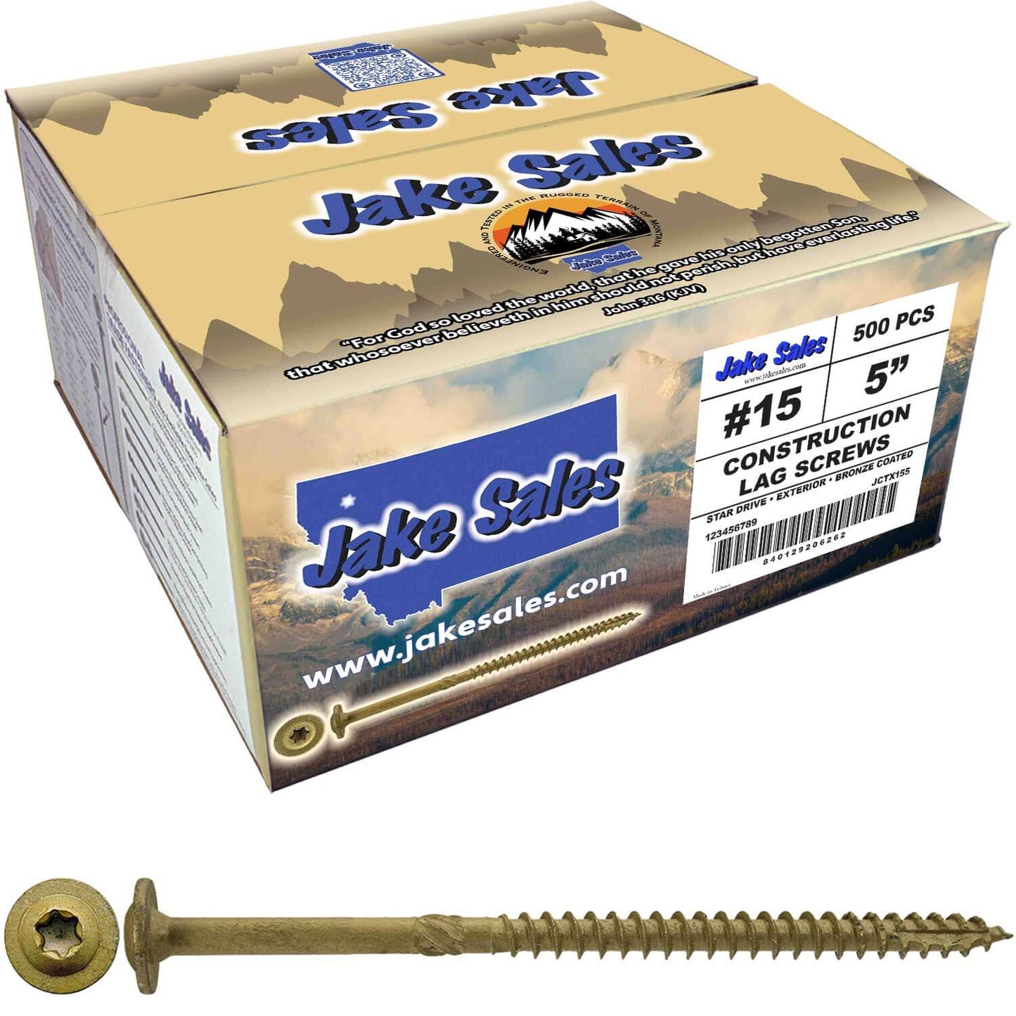 #15 Construction Lag Screw Exterior Coated Torx/Star Drive Heavy Duty Structural Lag Screw - Modified Truss Washer Head