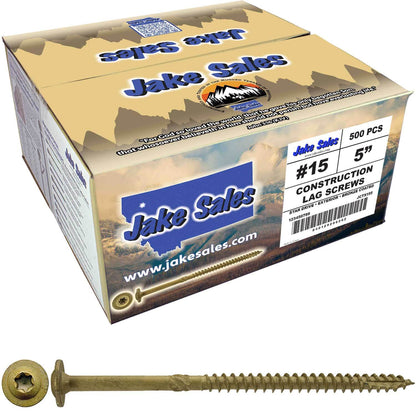 #15 Construction Lag Screw Exterior Coated Torx/Star Drive Heavy Duty Structural Lag Screw - Modified Truss Washer Head