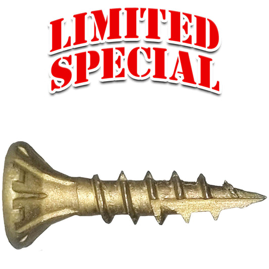 #8 x 3/4" Bronze Coated Multipurpose Wood Screw - Torx/Star Drive Flat Head - Exterior ACQ Compatible (OVERSTOCK)