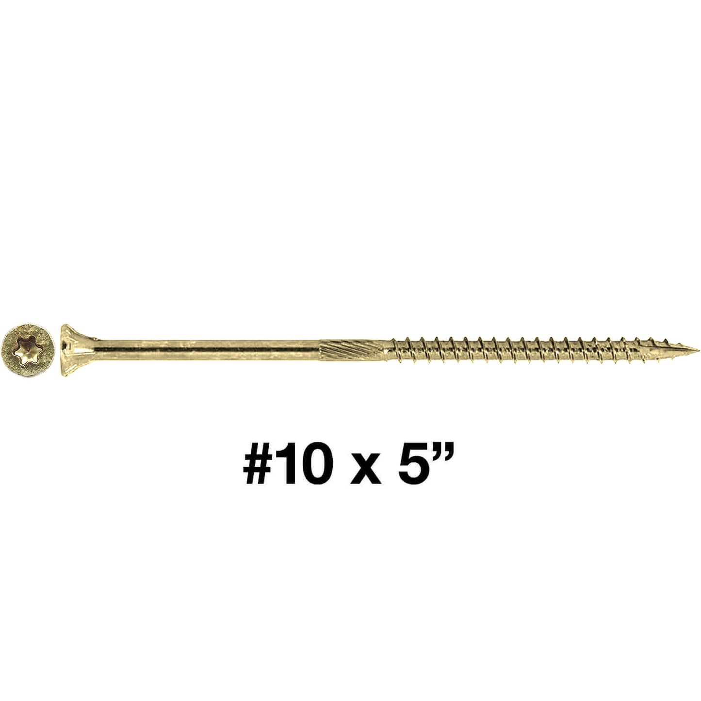 #10 Gold Star/Torx Drive Zinc Coated T-25 Flat Head Wood Screws