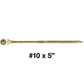 #10 Gold Star/Torx Drive Zinc Coated T-25 Flat Head Wood Screws