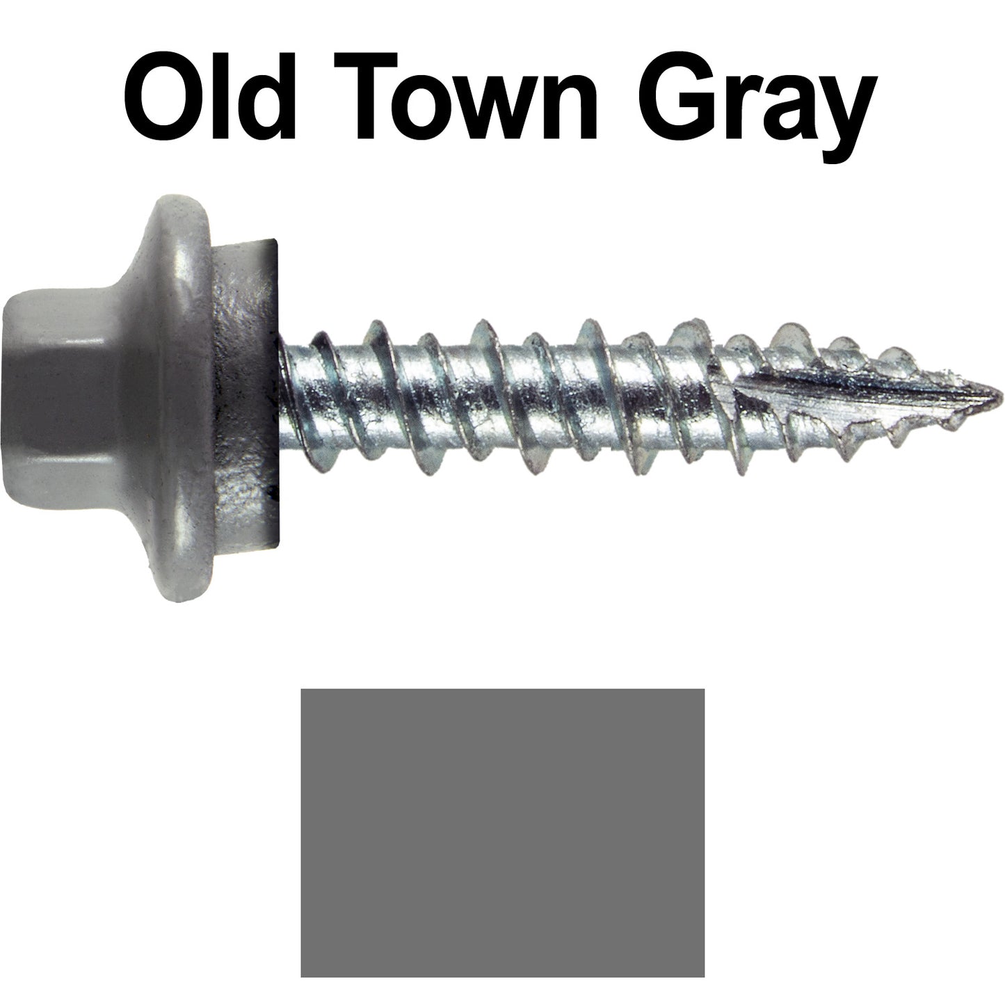 10 x 1" - STAINLESS HEX / ZINC Sheet Metal Roof Screw. Self starting metal to wood siding screws. EPDM washer. Colored head.