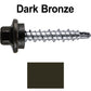 #10 x 1" Stainless Steel Mini Driller Sheet Metal Roofing Screw - Hex Washer Cap - Self starting metal to wood siding screws - EPDM washer. Colored Head.