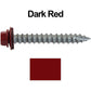 #14 x 2" Metal ROOFING SCREWS - Hex Washer Head - Self starting/self tapping - EPDM washer. Colored head.