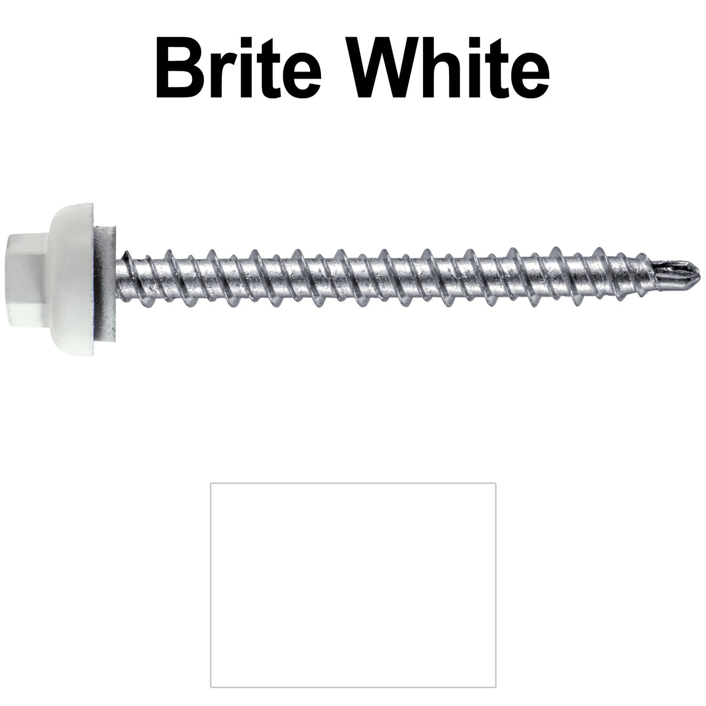 10 X 2” Zinc Aluminum Cap MINI-DRILLER Roofing Screws HI-LO THREAD Zinc Plated Carbon Steel Shank - EPDM Washer - Colored head