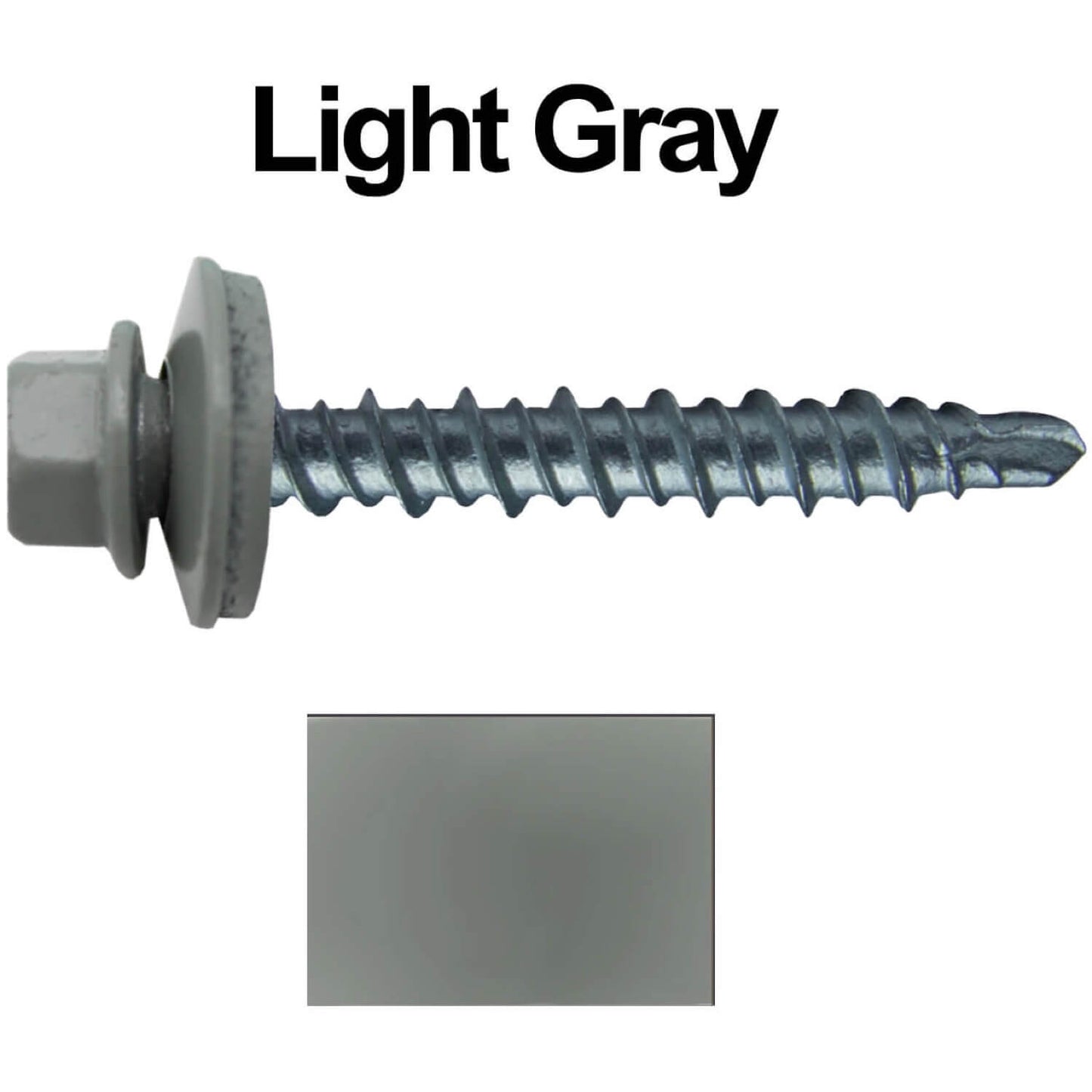 #10 x 1-1/2" Mini Driller Sheet Metal Roofing Screw - Hex Washer Head -  Self starting metal to wood siding screws. EPDM washer. Colored head.