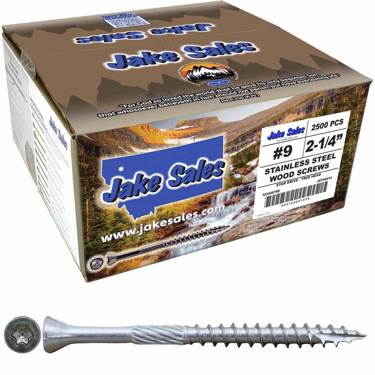 #9 Silver Star Stainless Steel TRIM HEAD Screw Torx/Star Head  - Stainless Steel TRIM HEAD Wood Screws